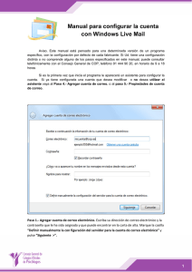 Manual para configurar la cuenta con Windows Live Mail