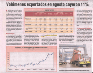 Volúmenes exportados en ag