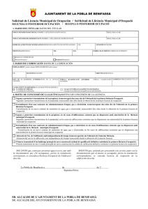Sol·licitud de Llicència Municipal d`Ocupació Solicitud de Licencia