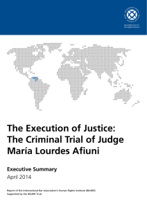 The Execution of Justice: The Criminal Trial of Judge María Lourdes