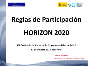 Reglas de Participación HORIZON 2020 - sgitt-otri