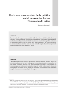 Hacia una nueva visión de la política social en América Latina