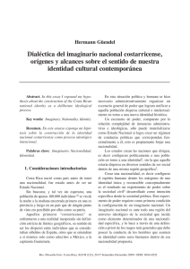 Dialéctica del imaginario nacional costarricense, orígenes y