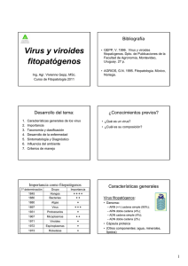 Virus y viroides fitopatógenos - Departamento de Protección Vegetal