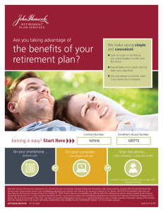 the benefits of your retirement plan?