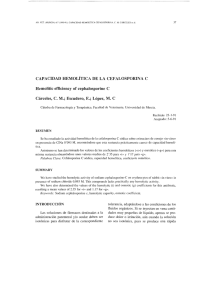 CAPACIDAD HEMOLÍTICA DE LA CEFALOSPORINA C Hemolitic