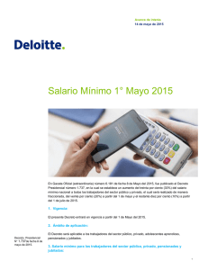 Salario Mínimo 1° Mayo 2015