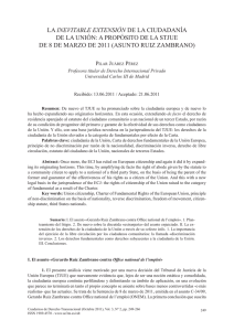 LA INEVITABLE EXTENSIÓN DE LA CIUDADANÍA DE LA UNIÓN: A