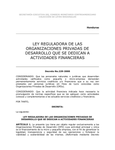 LEY REGULADORA DE LAS ORGANIZACIONES PRIVADAS DE
