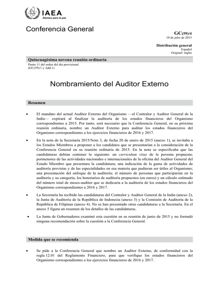 Nombramiento Del Auditor Externo