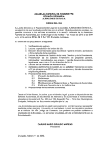 ASAMBLEA GENERAL DE ACCIONISTAS REUNIÓN ORDINARIA