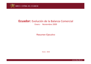 Ecuador: Evolución de la Balanza Comercial