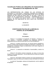 Constitución Política de la República de Centroamérica Decretada