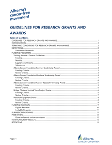 guidelines for research grants and awards
