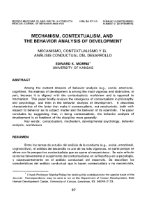 mechanism. contextualism. and the behavior analysis of development