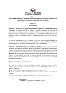 reglamento del centro de conciliación, arbitraje y amigable