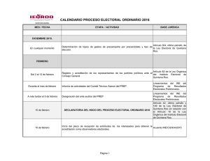 calendario proceso electoral ordinario 2016
