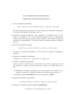 MA-150 PRINCIPIOS DE MATEM´ATICA. EJERCICIOS