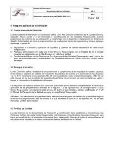 5. Responsabilidad de la Dirección