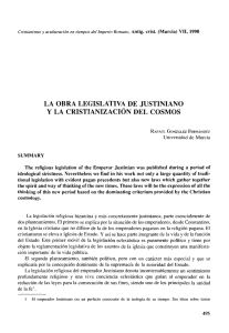la obra legislativa de justiniano y la cristianización del cosmos