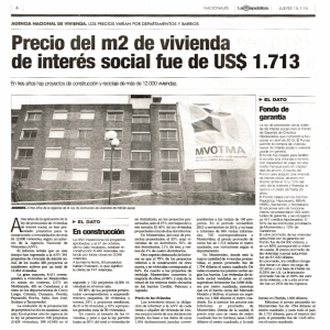 Precio del m2 de vivienda - Agencia Nacional de Vivienda