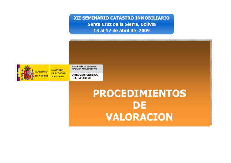 Procedimientos de valoración colectiva de bienes