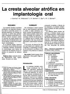La cresta alveolar atrófica en implantología oral