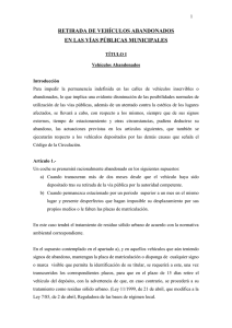 Ordenanza de Retirada de Vehículos Abandonados en