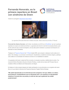 Fernanda Honorato, es la primera reportera en Brasil con síndrome