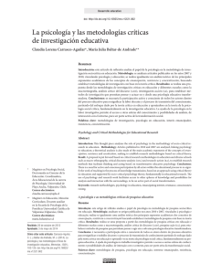 La psicología y las metodologías críticas de investigación educativa
