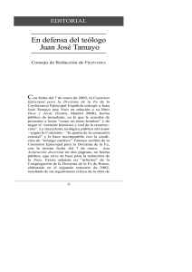 En defensa del teólogo Juan José Tamayo