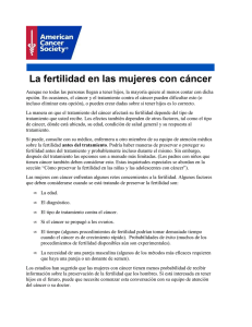 La fertilidad en las mujeres con cáncer