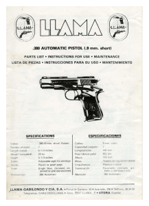 Page 1 .380 AUTOMATIC PISTOL (.9 mm. short) PARTS LIST