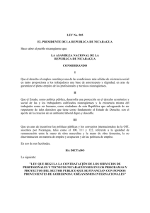 Ley N° 505, Ley que regula la contratación de los servicios