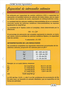 ——| ACOR: Servicio Agronómicol Se entiende por capacidad de