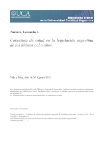 Cobertura de salud en la legislación argentina de los últimos ocho