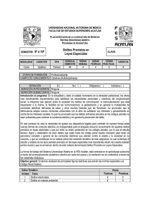Delitos Previstos en Leyes Especiales - FES Acatlán