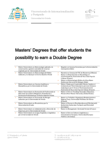 Masters` Degrees that offer students the possibility to earn a Double