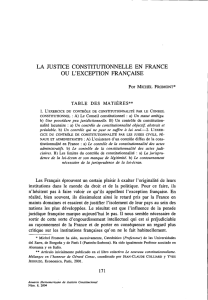 La justice constitutionnelle en France ou l`exception francais