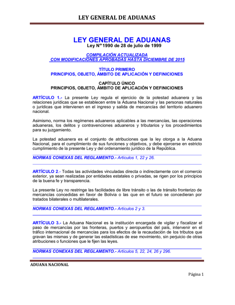 Ley General De Aduanas 1420