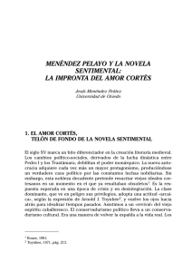 Menéndez Pelayo y la novela sentimental: la impronta del amor cortés