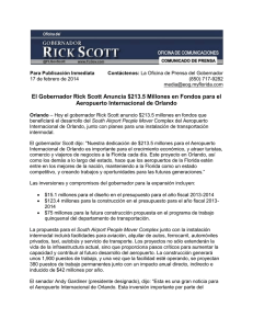 El Gobernador Rick Scott Anuncia $213.5 Millones en Fondos para