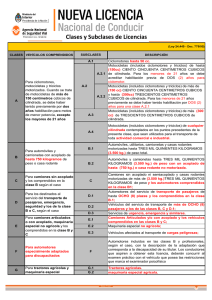 Clases y Subclases de Licencias - Municipalidad de Villa Carlos Paz