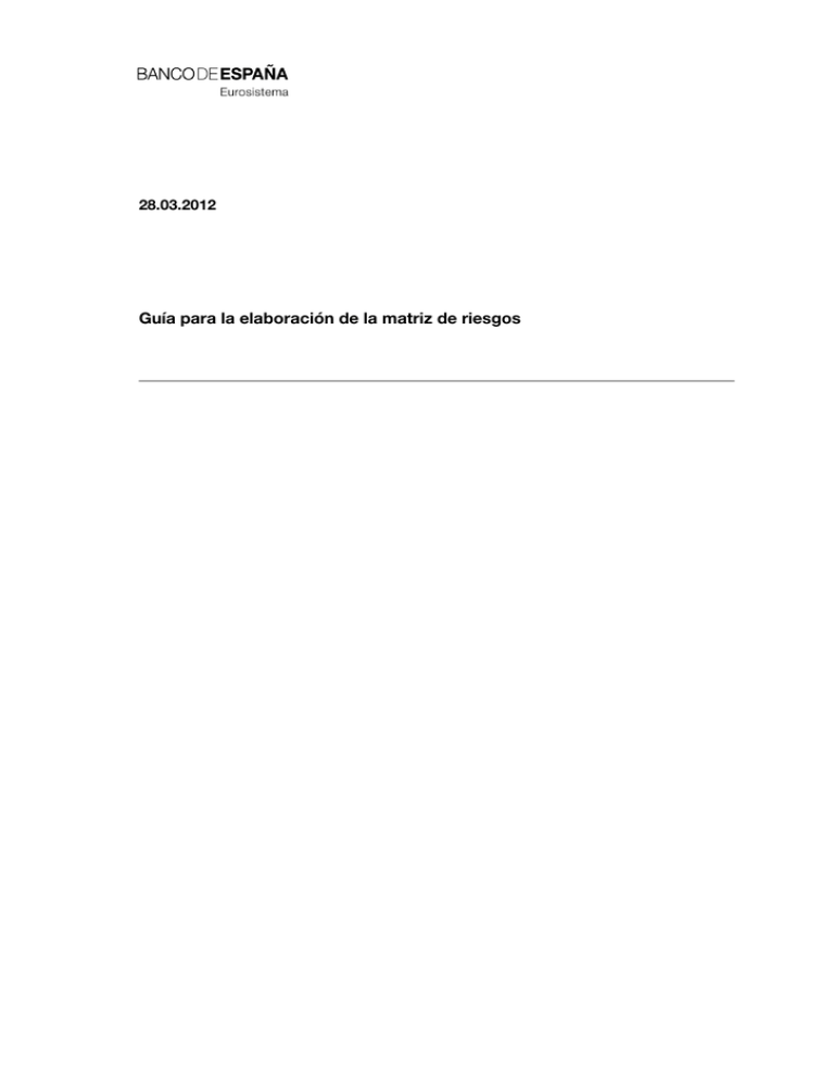 Gu a Para La Elaboraci n De La Matriz De Riesgos