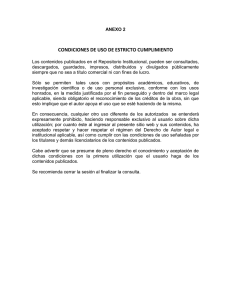 CONDICIONES DE USO DE ESTRICTO CUMPLIMIENTO