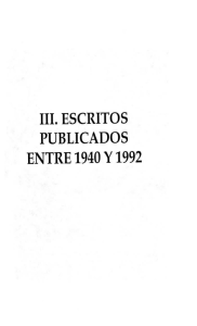 III. ESCRITOS PUBLICADOS ENTRE 1940 Y 1992