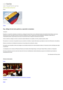 Hoy, diálogo formal entre gobierno y oposición venezolana