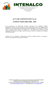 ACTA DE CONSTITUCION No. 01 COMITE PARITARIO 2008