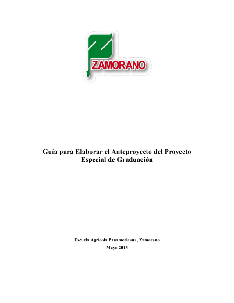 Guía Para Elaborar El Anteproyecto Del Proyecto