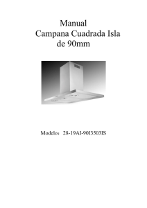 Manual Campana Cuadrada Isla de 90mm